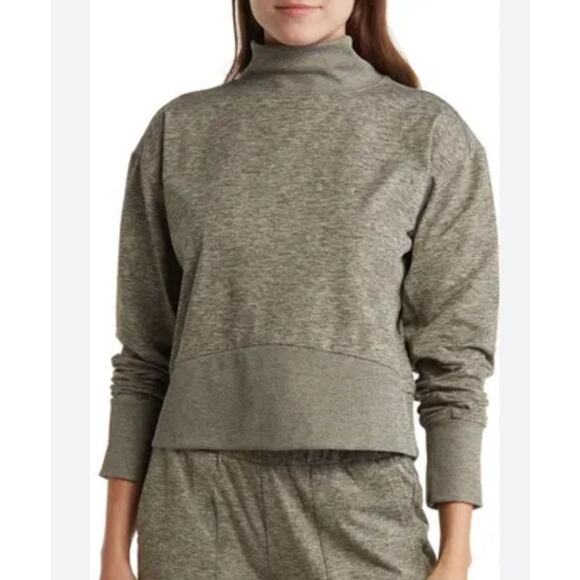 Zella Heathered Cropped Sweatshirt Small - Picture 1 of 8
